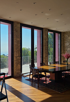 Somfy Motorized Window Shades for Luxurious Living Space in Los Gatos